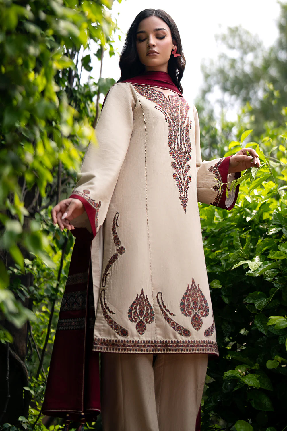 3PC-EMBROIDERED DHANAK UW-0073-VM1306