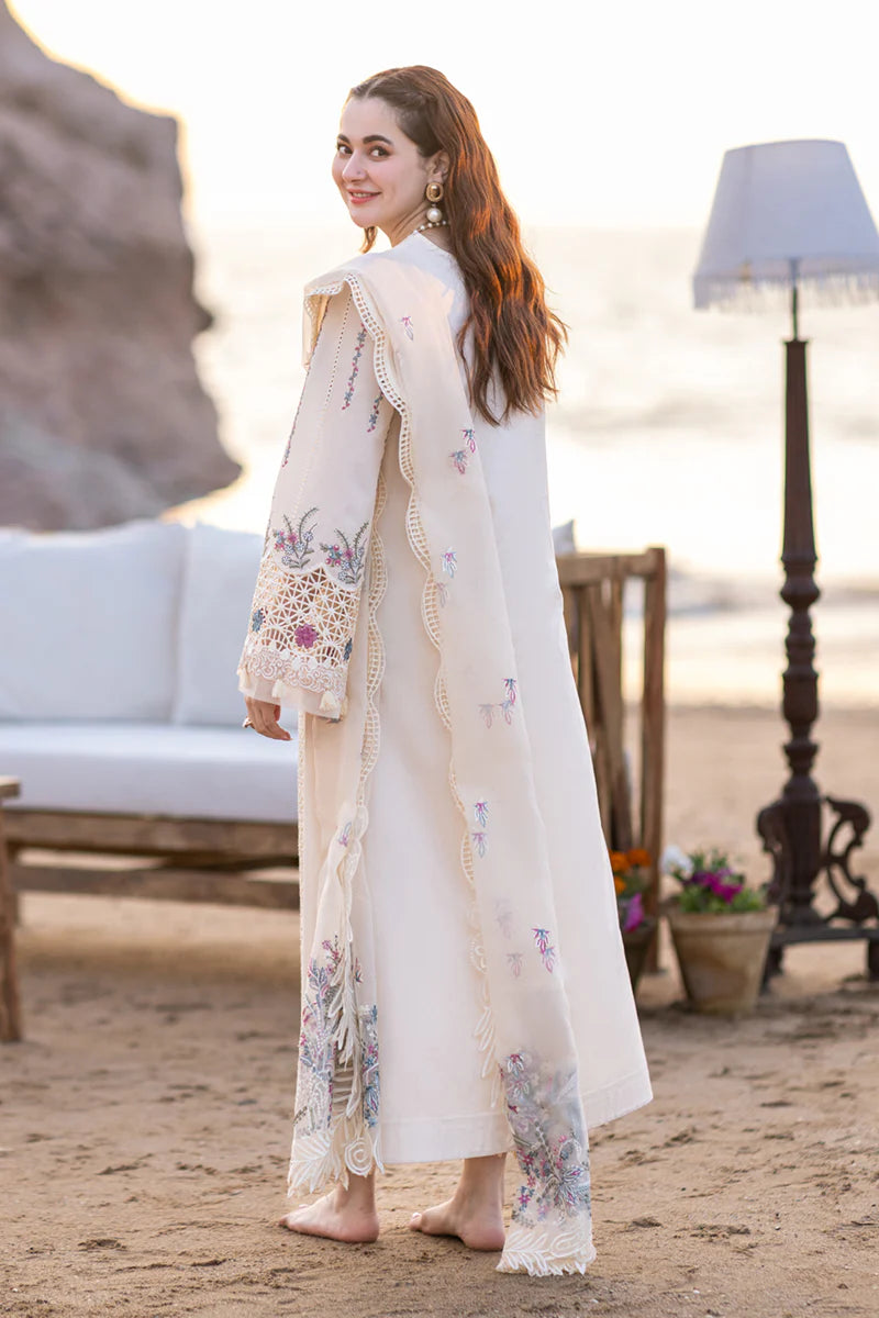 Qalamkar - 3PC Lawn Embroidered Shirt with Embroidered Net Dupatta (Unstitched)-VM260