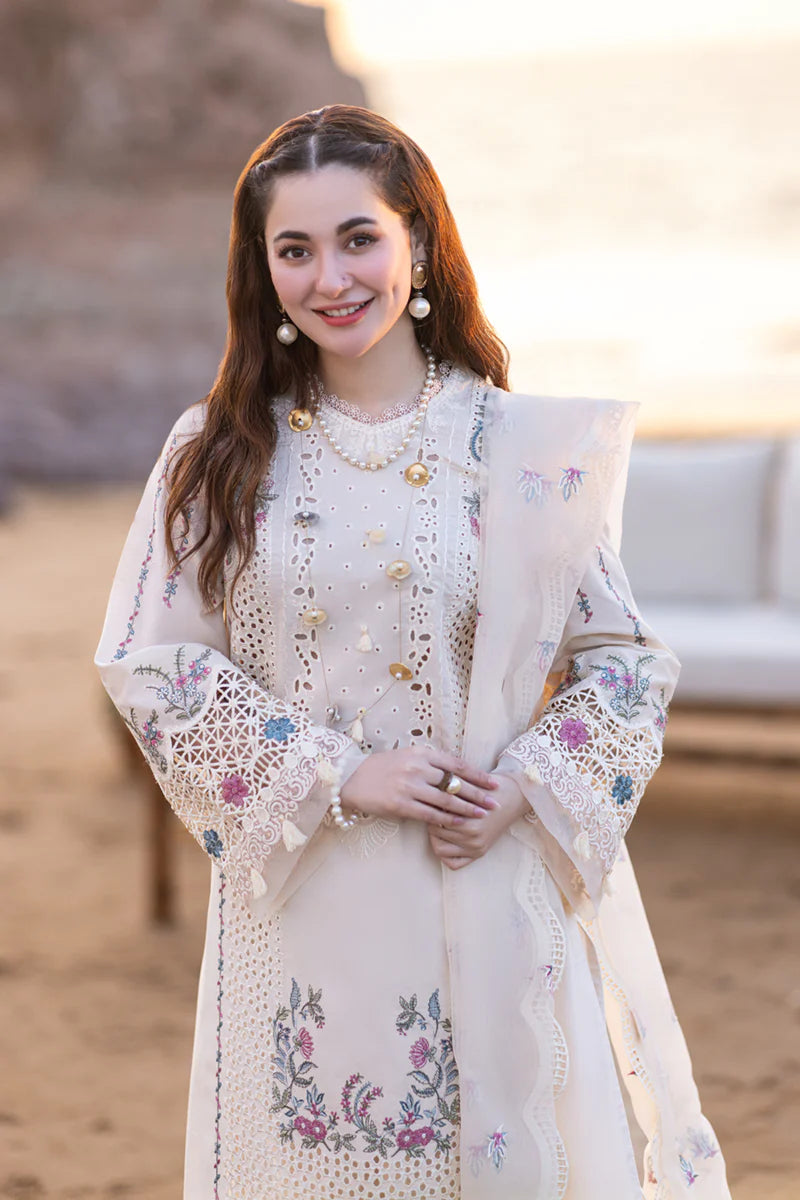 Qalamkar - 3PC Lawn Embroidered Shirt with Embroidered Net Dupatta (Unstitched)-VM260