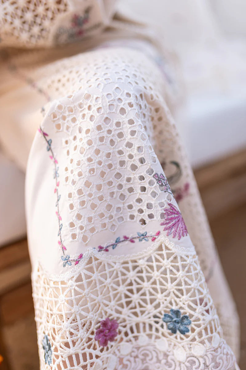 Qalamkar - 3PC Lawn Embroidered Shirt with Embroidered Net Dupatta (Unstitched)-VM260