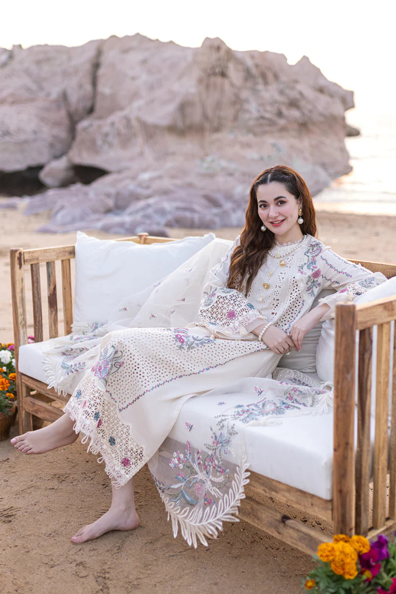 Qalamkar - 3PC Lawn Embroidered Shirt with Embroidered Net Dupatta (Unstitched)-VM260