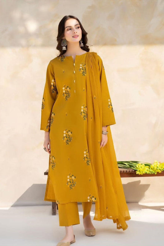 3PC-LAWN EMBROIDERED SUIT-VM3196