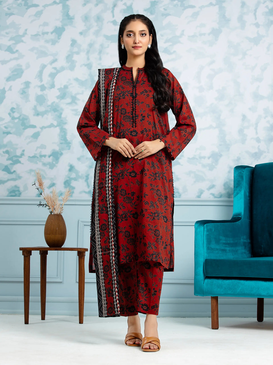 3 Piece Unstitched Printed Lawn Suit | BRQ-2512-B
