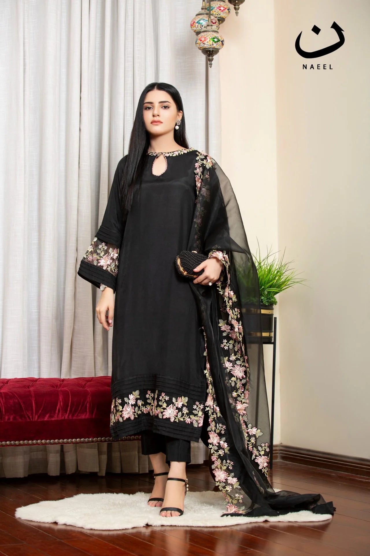 3PC-LAWN EMBROIDERED SUIT-RUJHAAN-VM3201