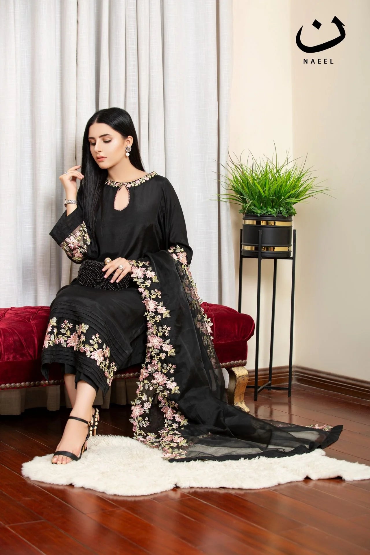 3PC-LAWN EMBROIDERED SUIT-RUJHAAN-VM3201