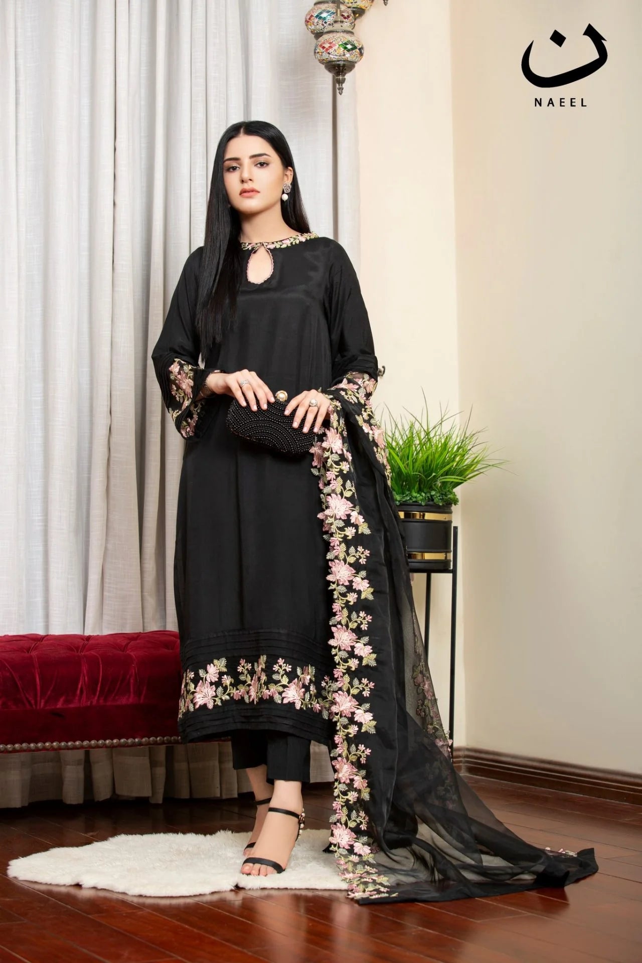 3PC-LAWN EMBROIDERED SUIT-RUJHAAN-VM3201