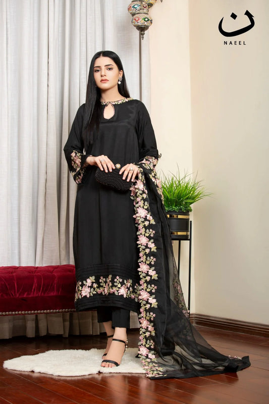 3PC-LAWN EMBROIDERED SUIT-RUJHAAN-VM3201