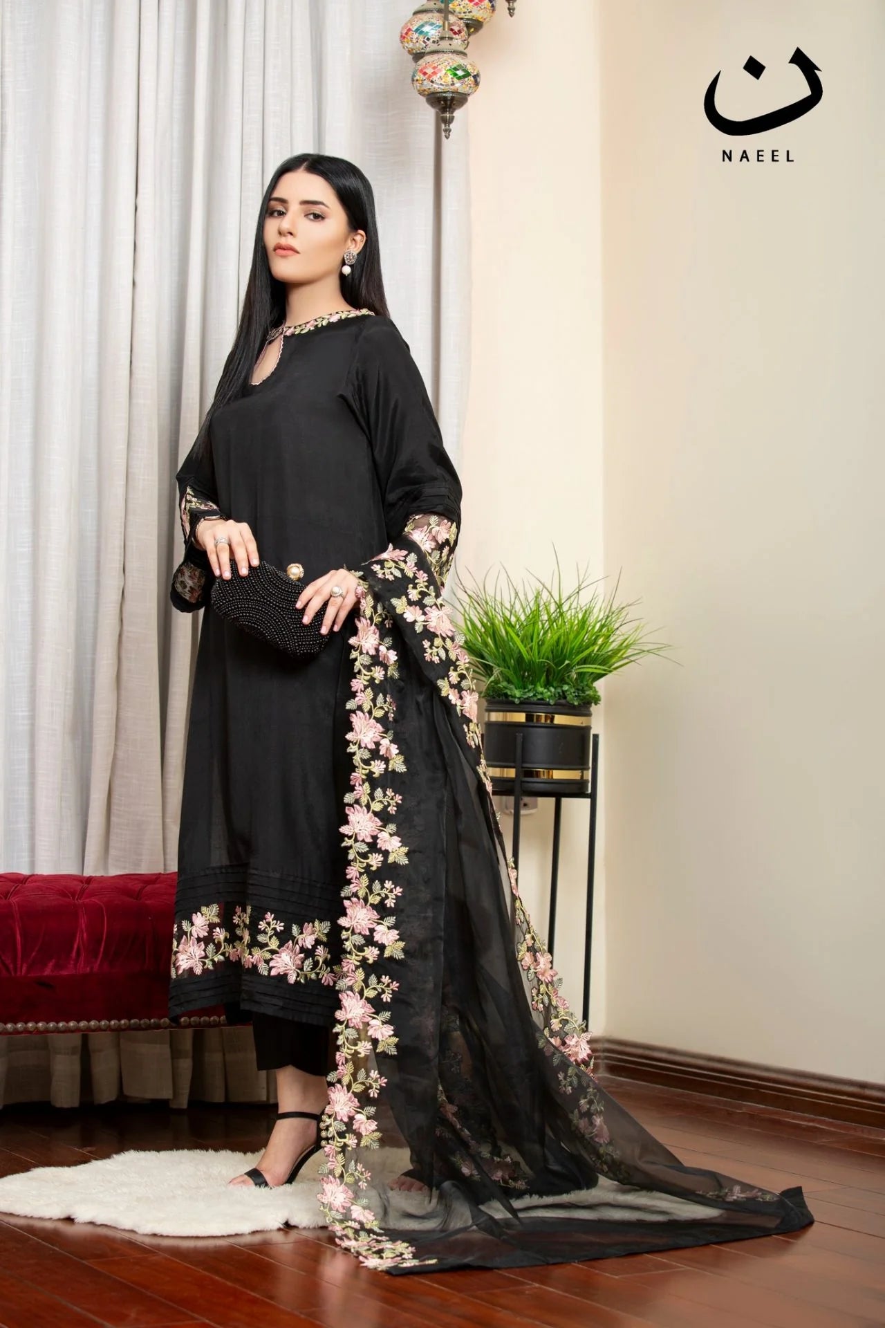3PC-LAWN EMBROIDERED SUIT-RUJHAAN-VM3201