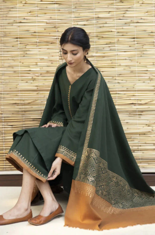 3PC-EMBROIDERED DHANAK-VM102