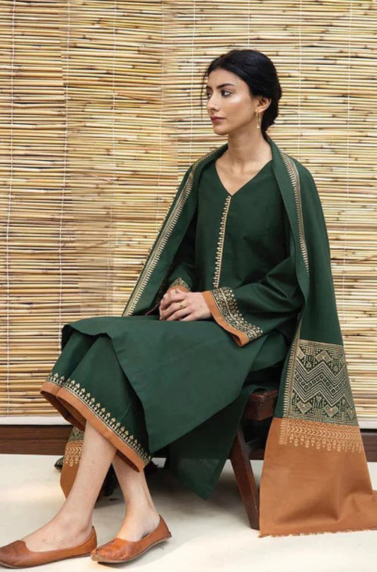 3PC-EMBROIDERED DHANAK-VM102