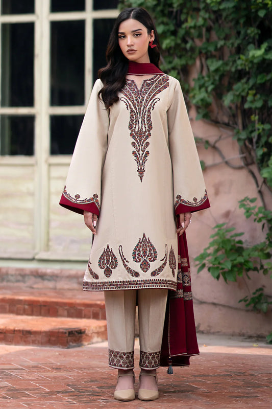 3PC-EMBROIDERED DHANAK UW-0073-VM1306