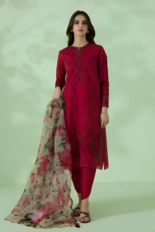 3PC-LAWN EMBROIDERED SUIT-VM3162