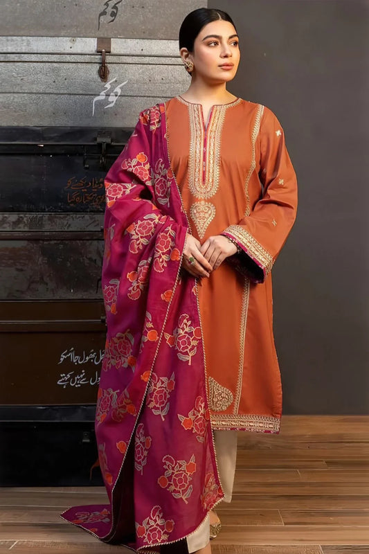 3PC-LAWN EMBROIDERED SUIT-KOKUM-VM3155
