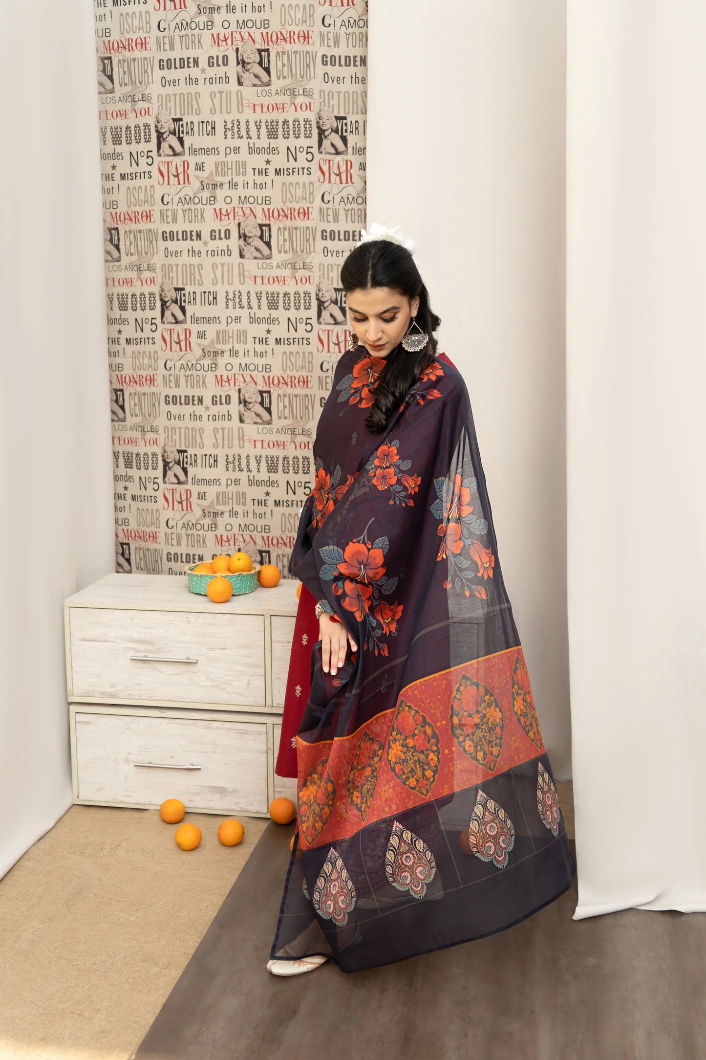 3PC-DHANAK EMBROIDERED SUIT-URGE-VM238
