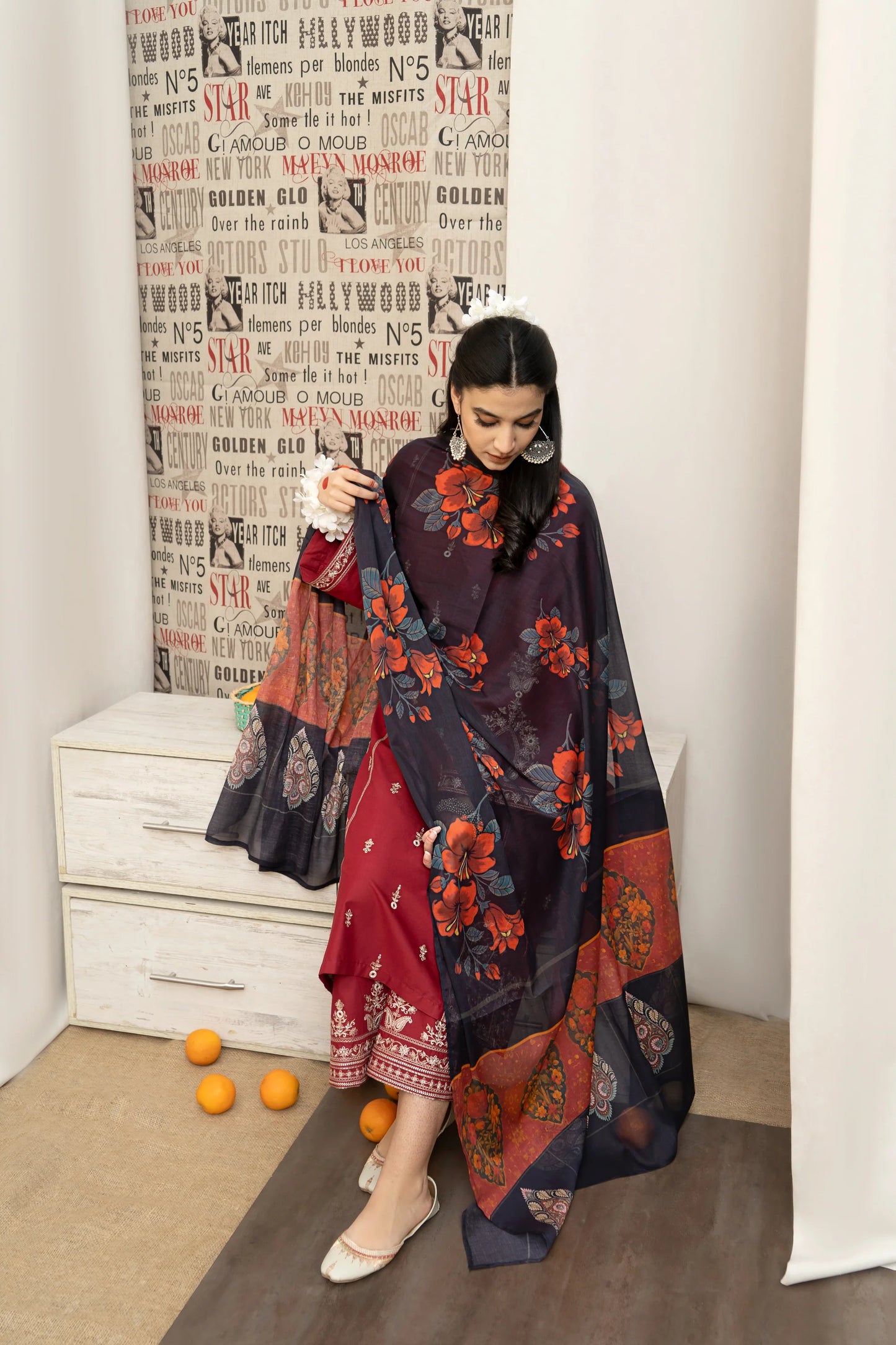 3PC-DHANAK EMBROIDERED SUIT-URGE-VM238