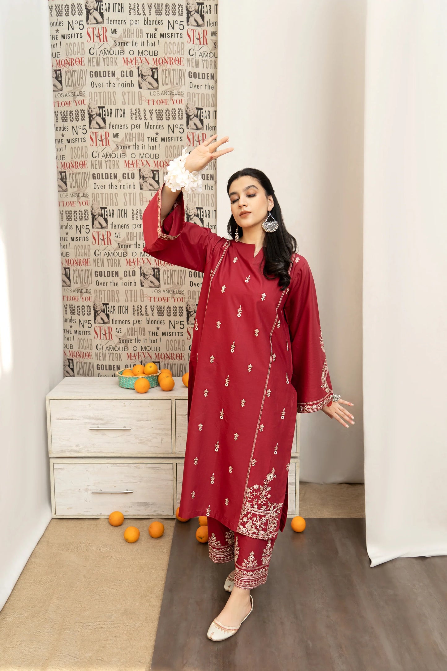 3PC-DHANAK EMBROIDERED SUIT-URGE-VM238