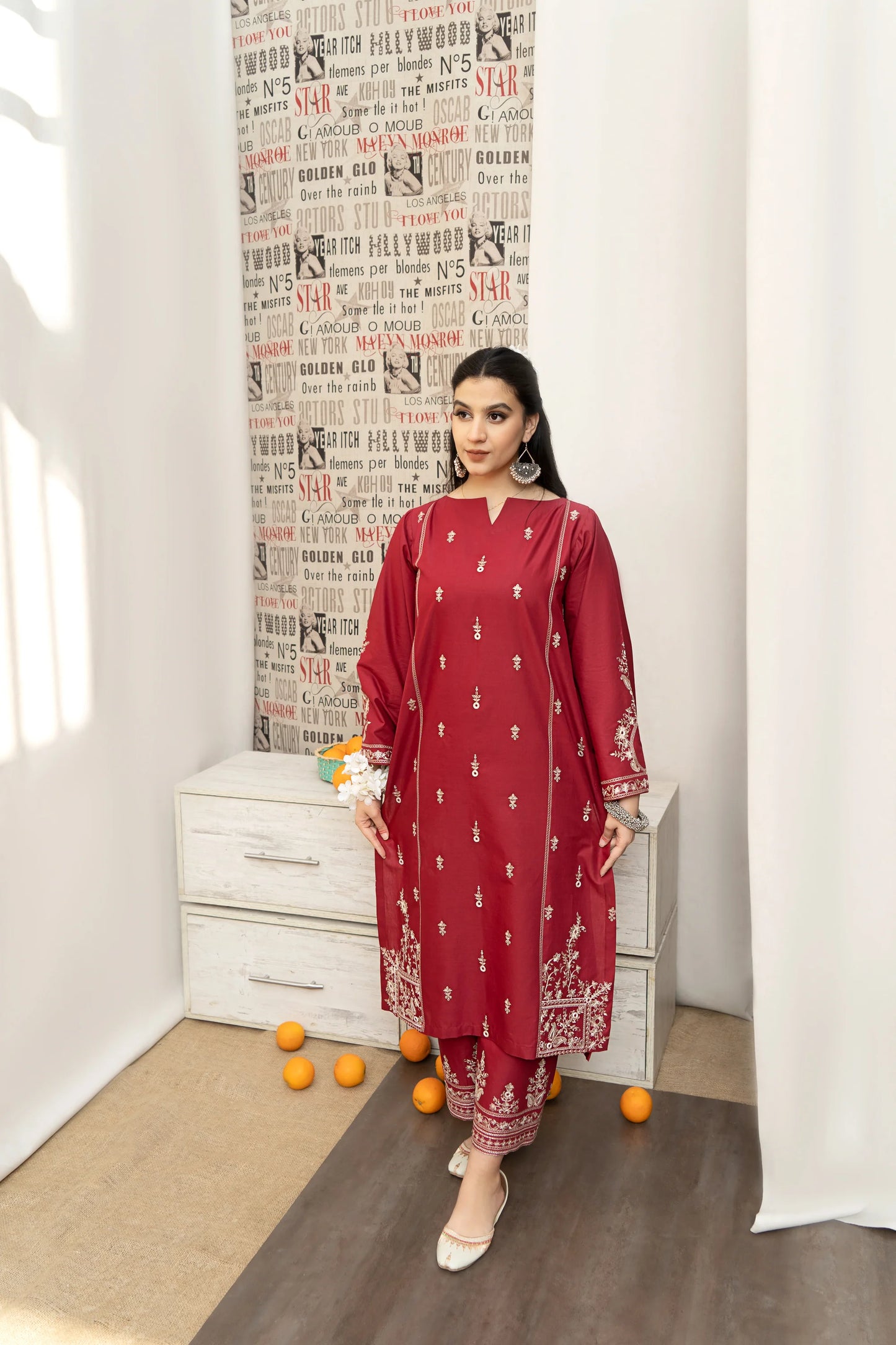 3PC-DHANAK EMBROIDERED SUIT-URGE-VM238