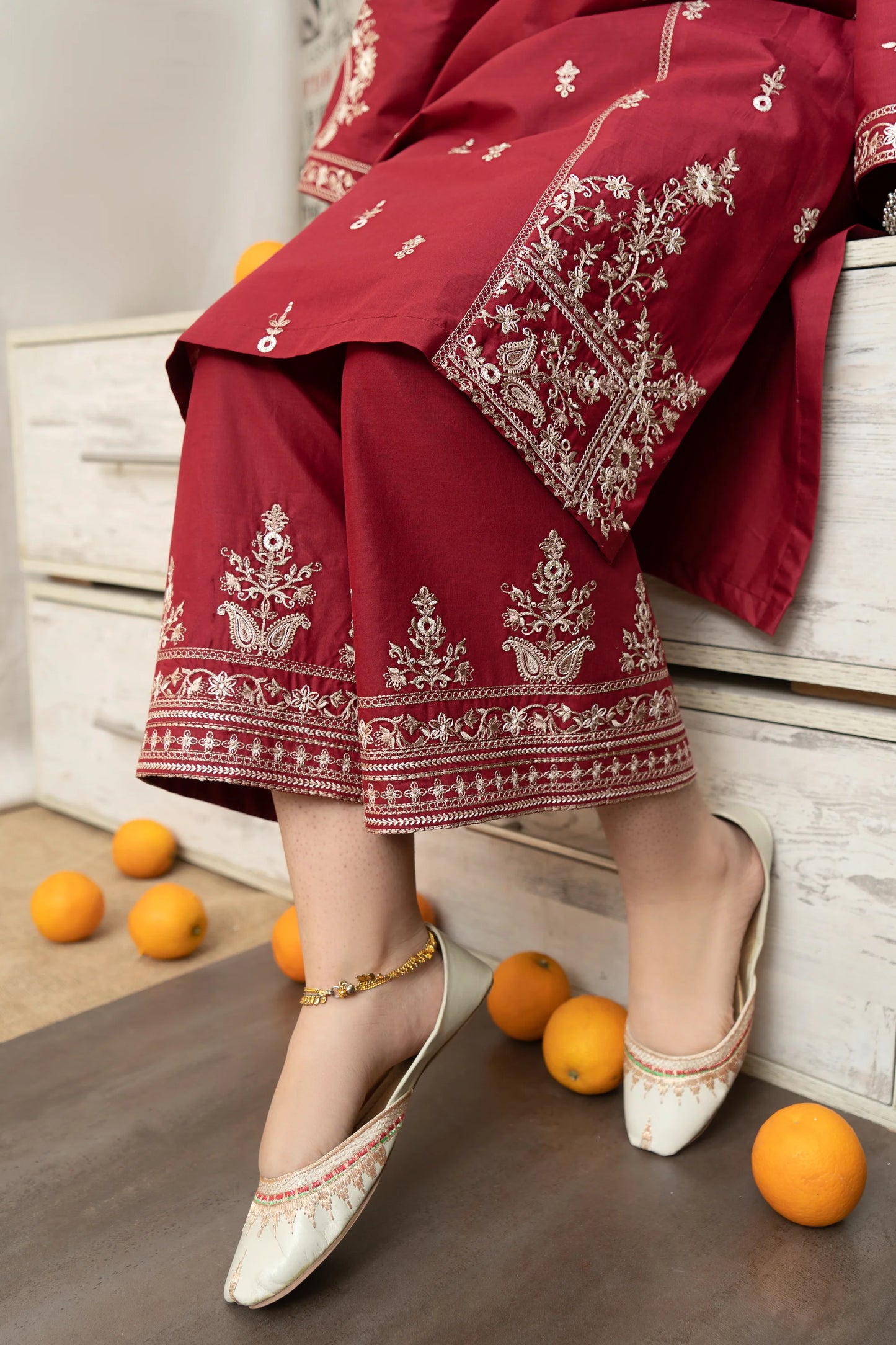 3PC-DHANAK EMBROIDERED SUIT-URGE-VM238