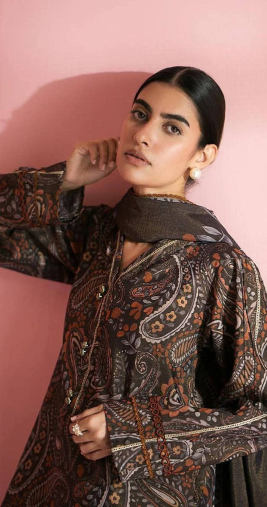 3 Piece Unstitched Printed Lawn Suit | BRQ-2511-B