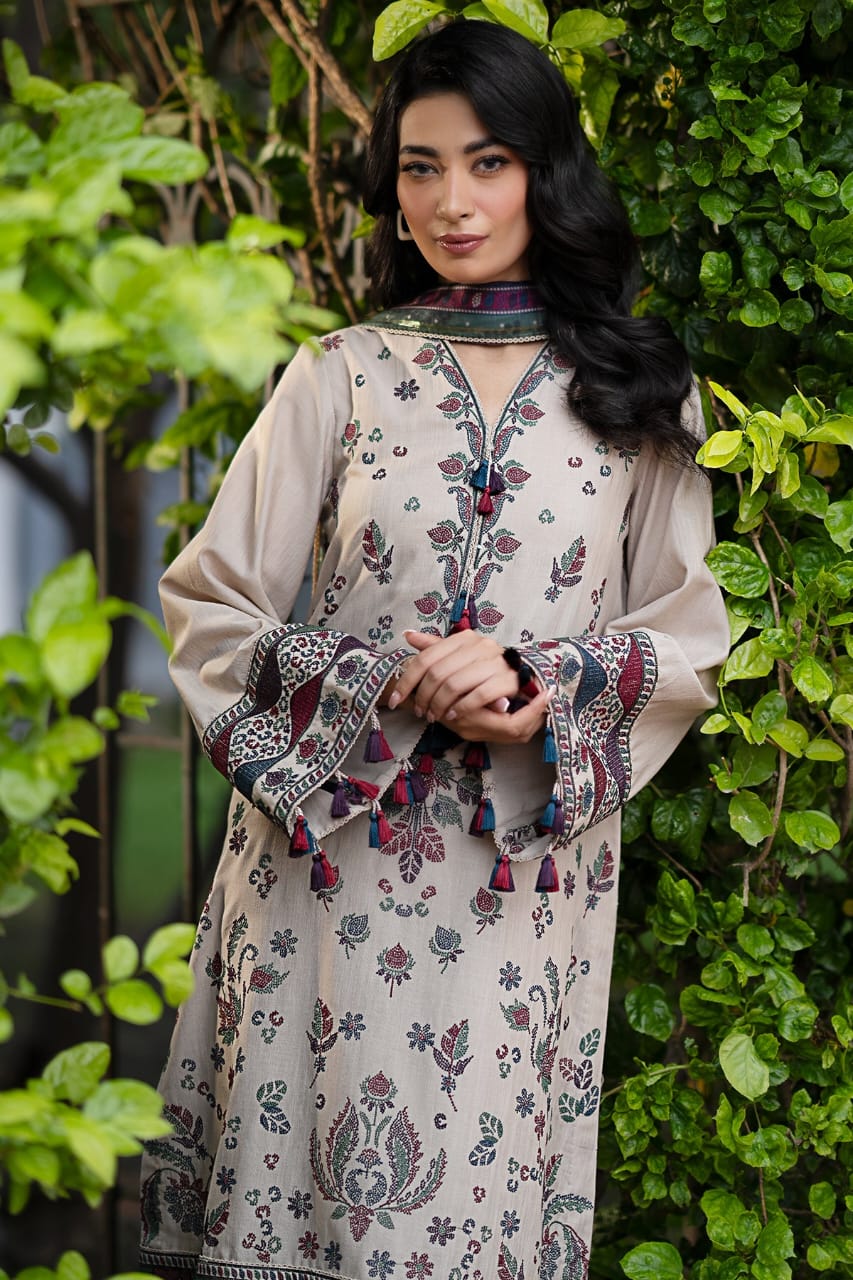 3PC-EMBROIDERED DHANAK-VM314