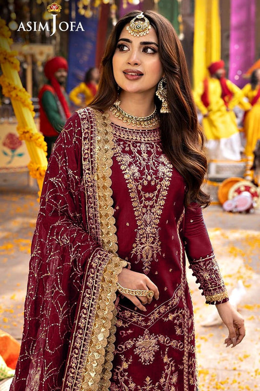 3PC UNSTITCHED-LUXURY WEDDING EMBROIDERED CHIFFON-VM381
