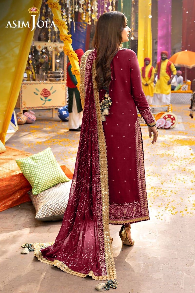 3PC UNSTITCHED-LUXURY WEDDING EMBROIDERED CHIFFON-VM381