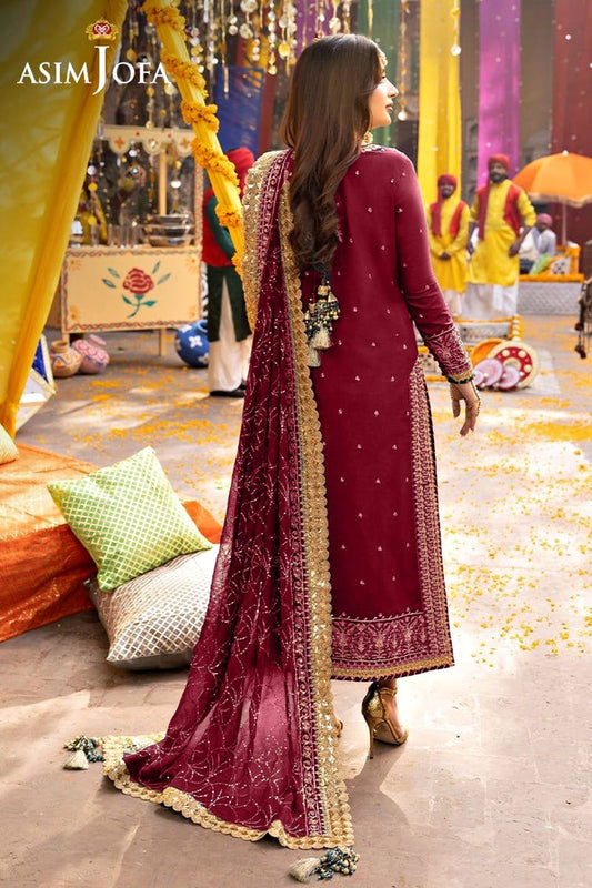 3PC UNSTITCHED-LUXURY WEDDING EMBROIDERED CHIFFON-VM381