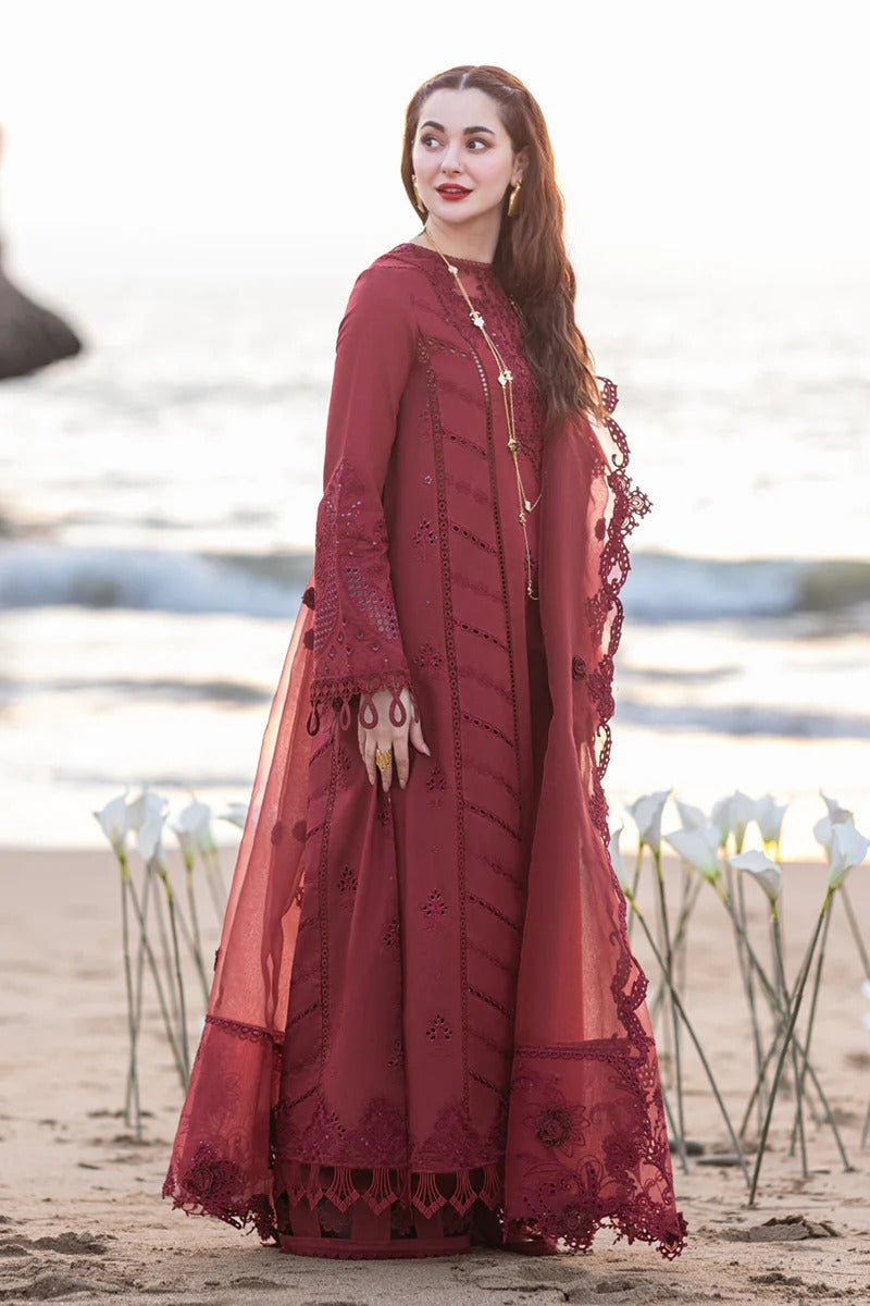 3PC-LAWN EMBROIDERED SUIT-QALAMKAR-VM3172
