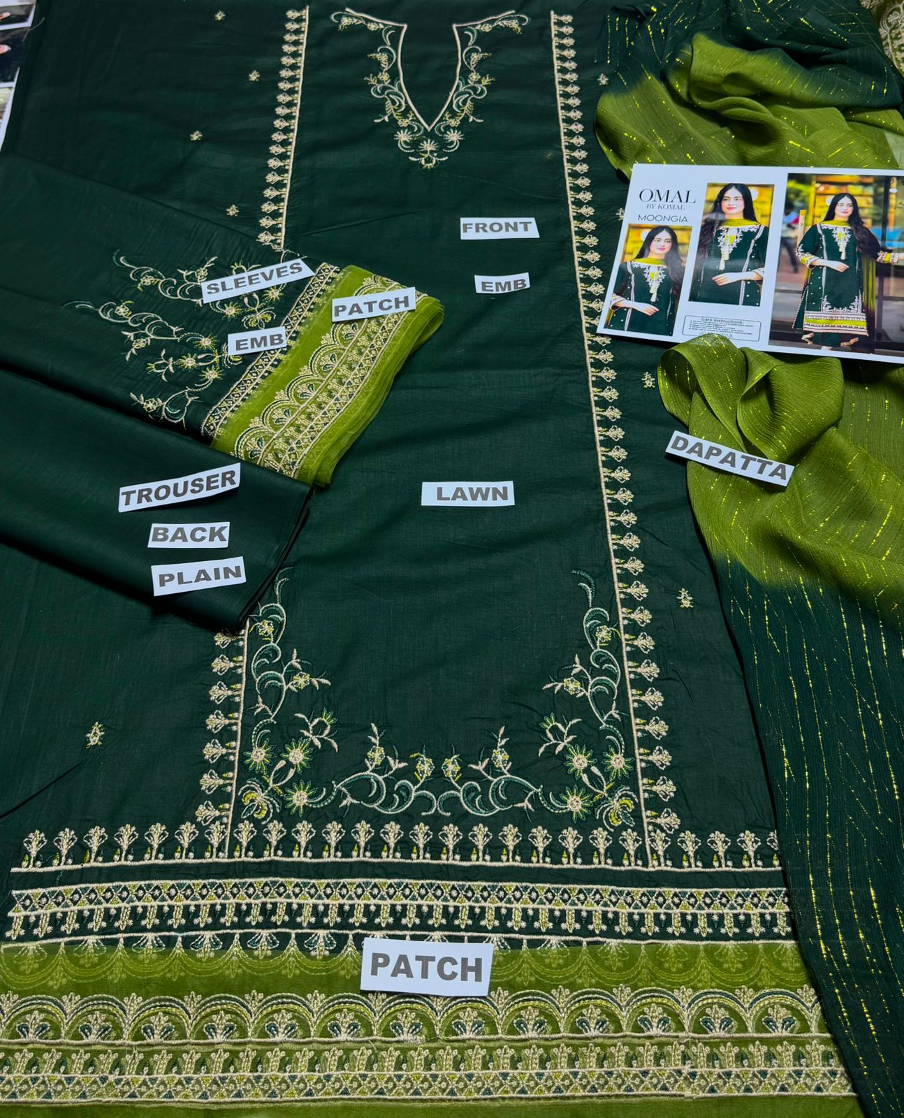 3PC-LAWN EMBROIDERED SUIT-OMAL BY KOMAL-VM3188