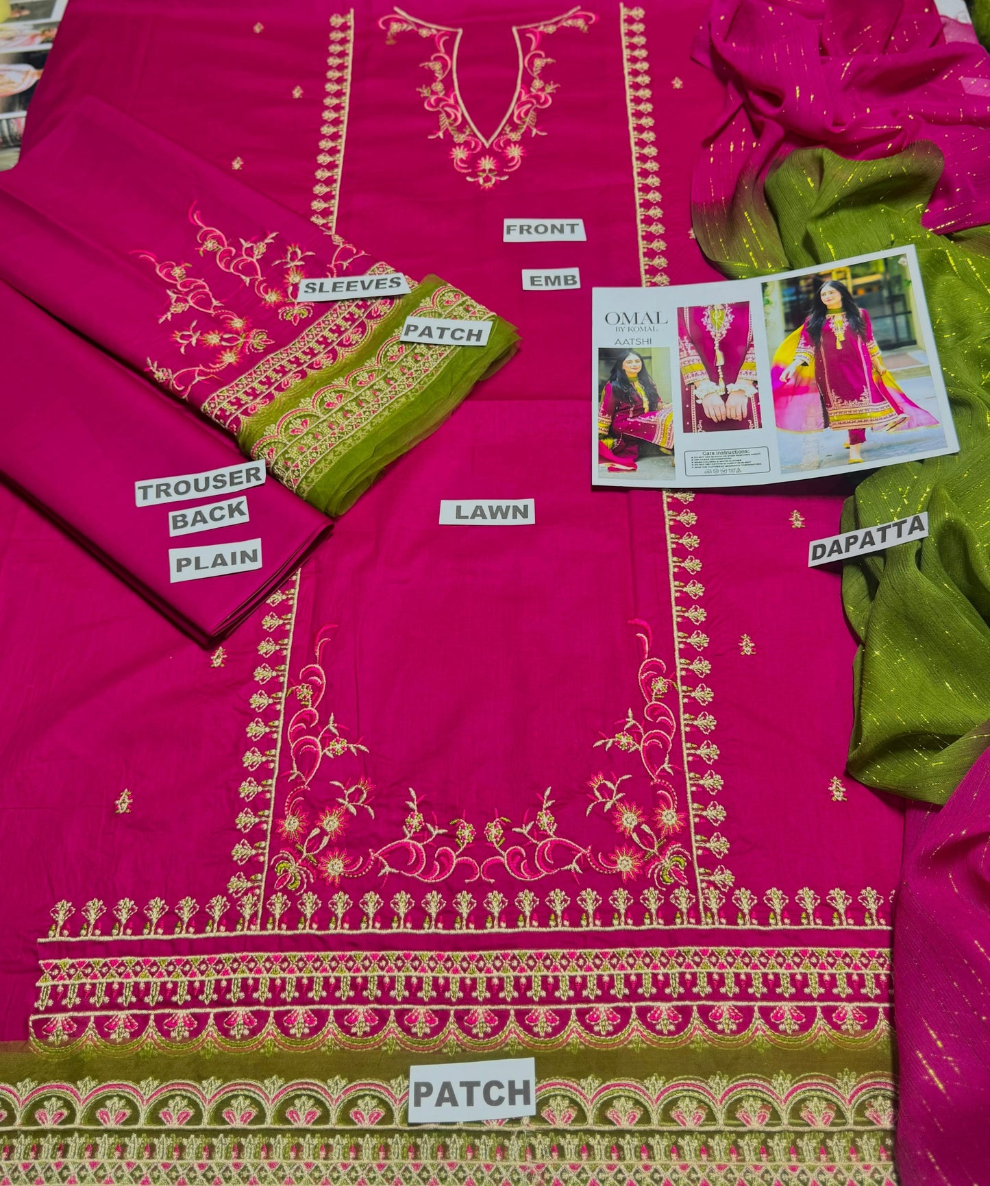 3PC-LAWN EMBROIDERED SUIT-OMAL BY KOMAL-VM3188