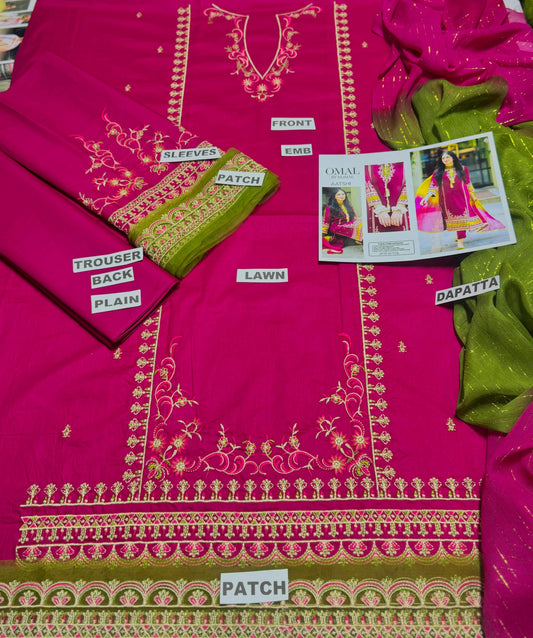 3PC-LAWN EMBROIDERED SUIT-OMAL BY KOMAL-VM3188