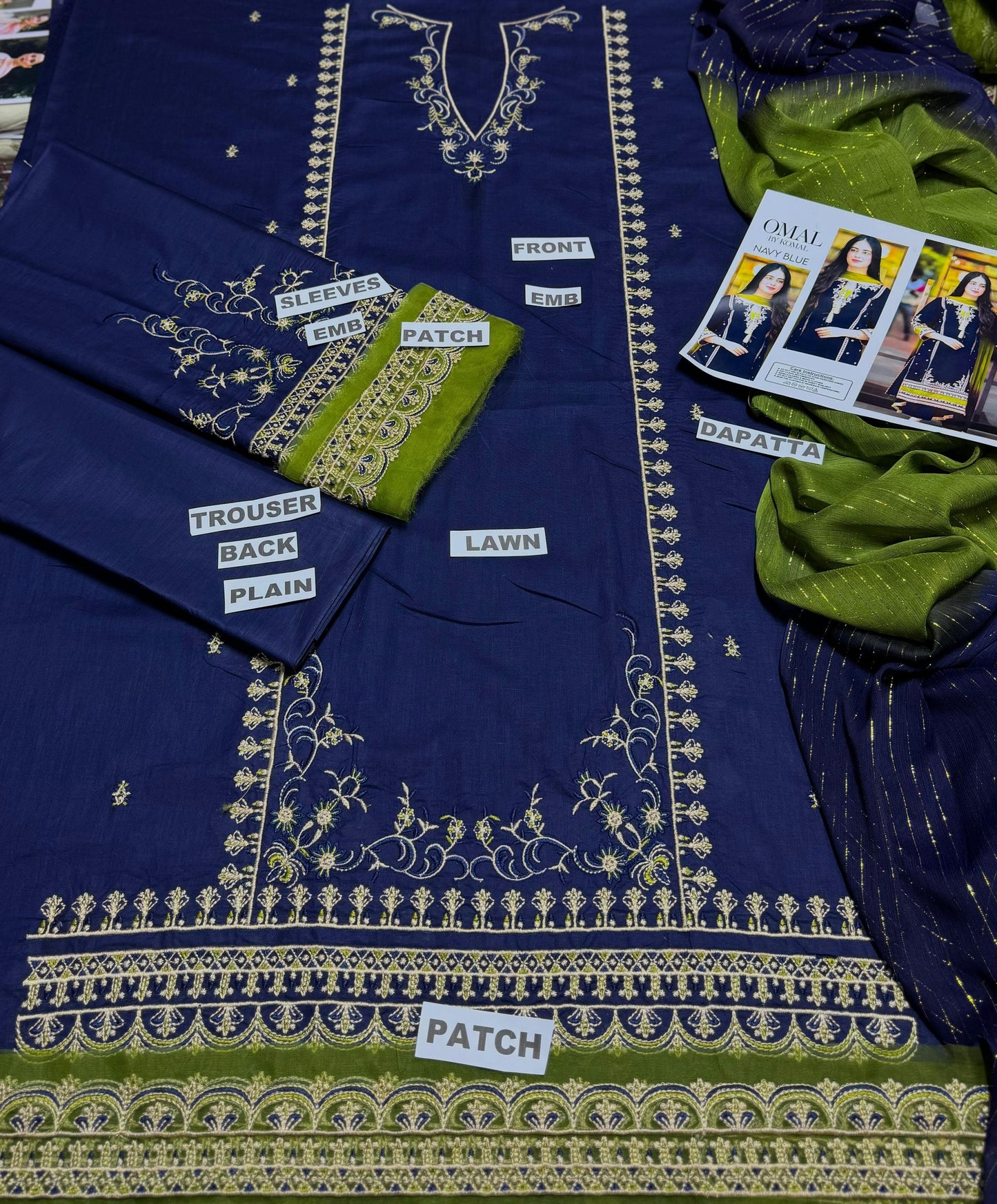 3PC-LAWN EMBROIDERED SUIT-OMAL BY KOMAL-VM3188