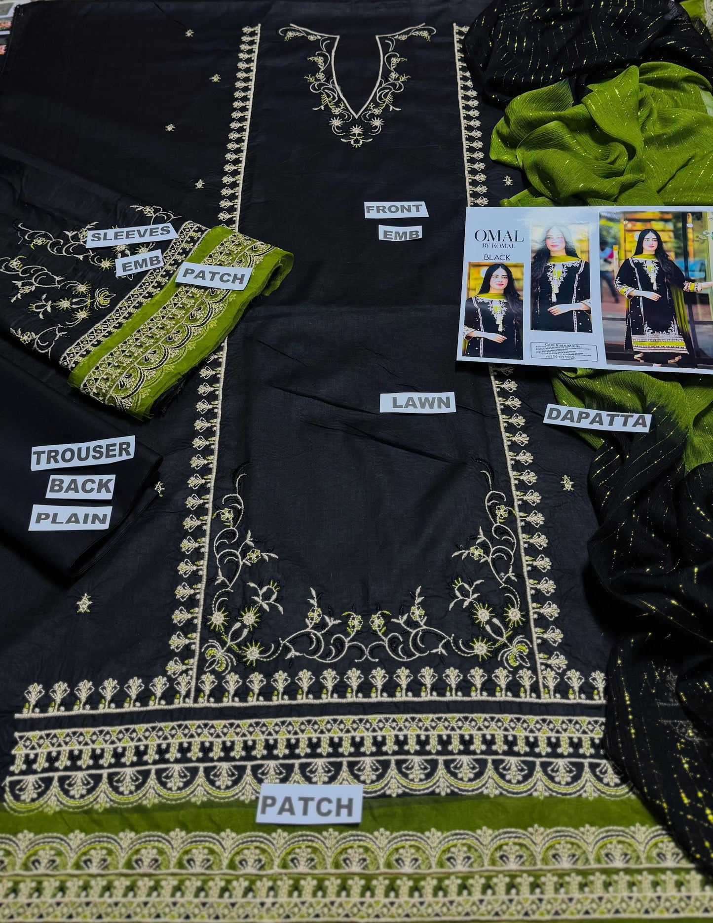3PC-LAWN EMBROIDERED SUIT-OMAL BY KOMAL-VM3188