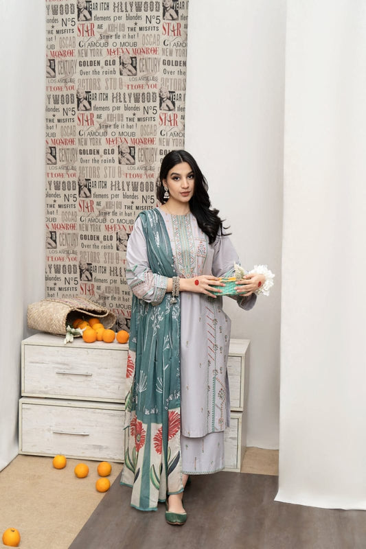 3PC-LAWN EMBROIDERED SUIT-URGE-VM3205