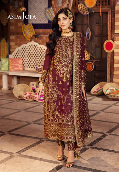 AJCD-09 EMBROIDERED TWISTED SILK 3 PCS-VM1013