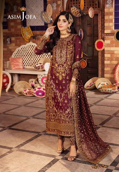 AJCD-09 EMBROIDERED TWISTED SILK 3 PCS-VM1013