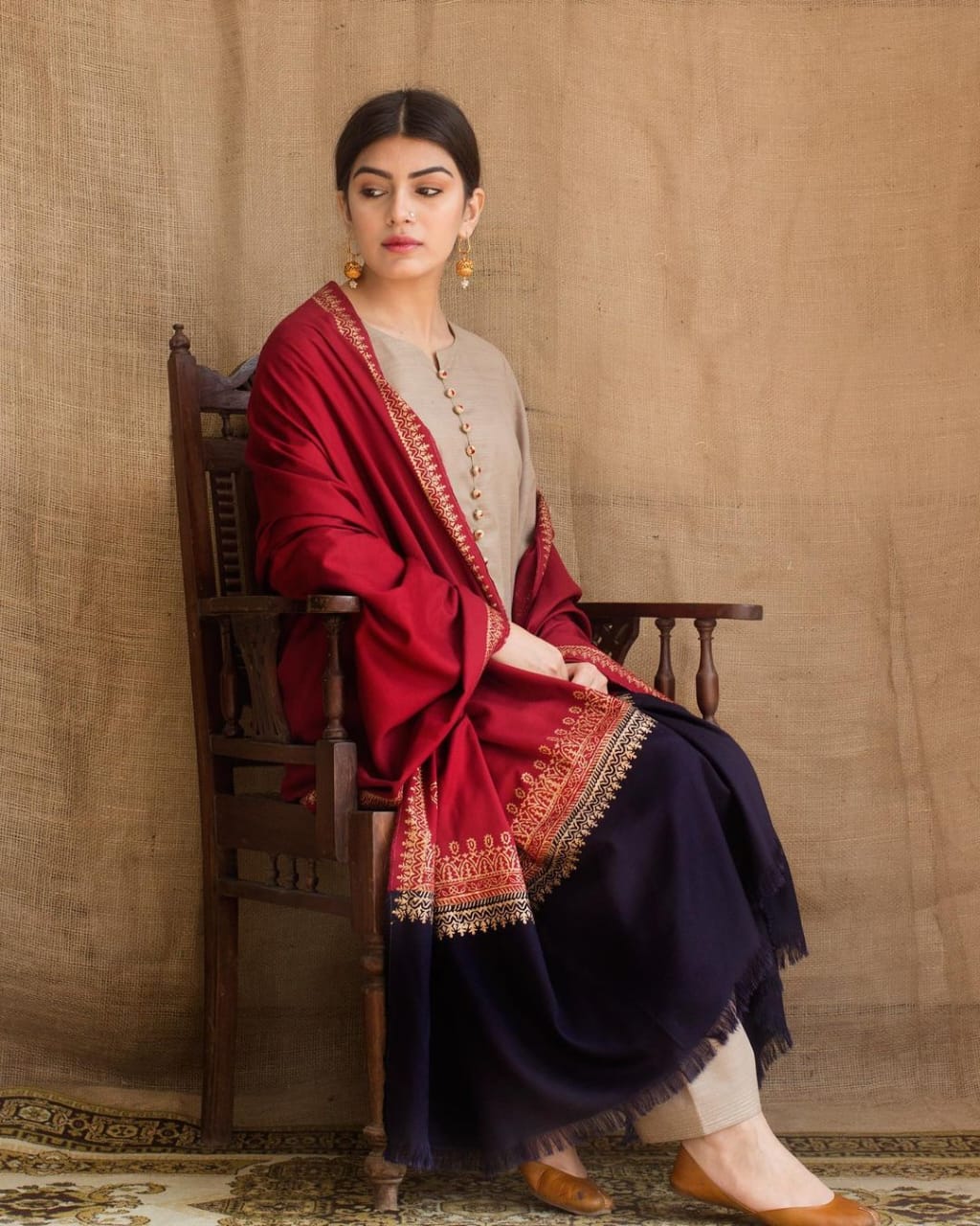 3PC- EMBROIDERED DHANAK-VM104
