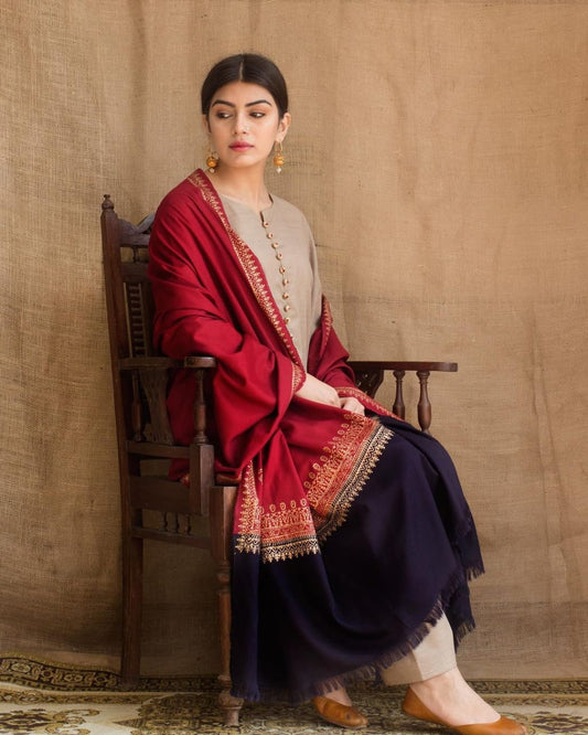 3PC- EMBROIDERED DHANAK-VM104