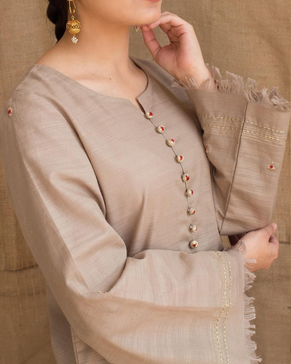 3PC- EMBROIDERED DHANAK-VM104