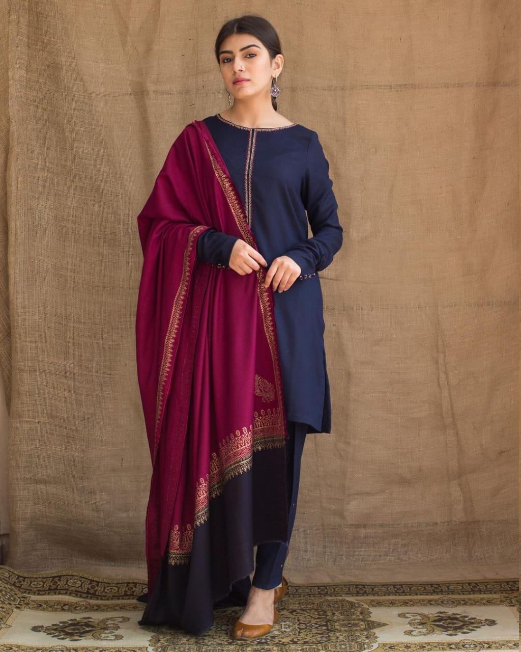 3PC-EMBROIDERED DHANAK-VM105