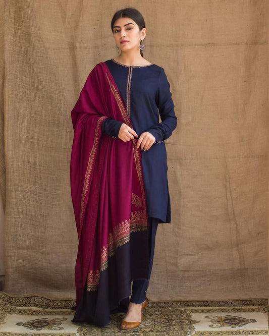 3PC-EMBROIDERED DHANAK-VM105