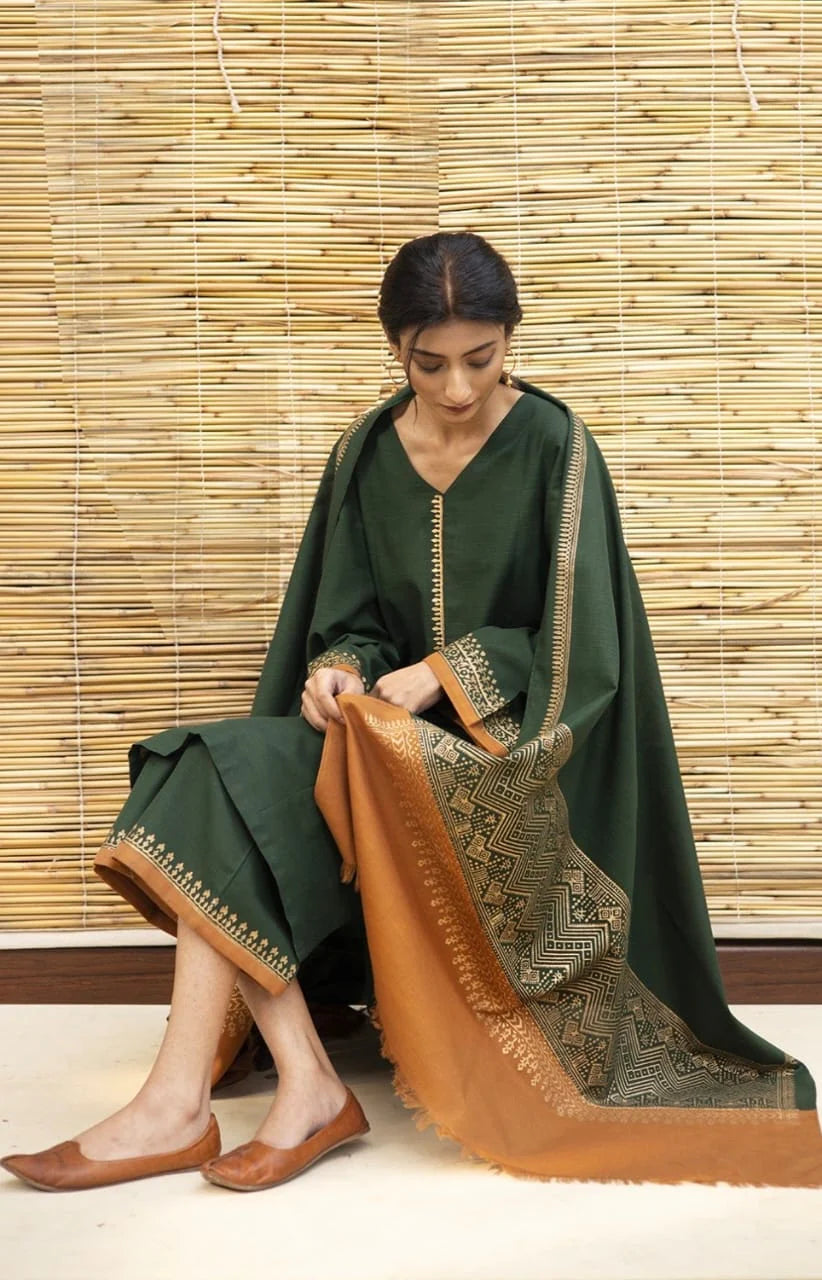 3PC-EMBROIDERED DHANAK-VM102