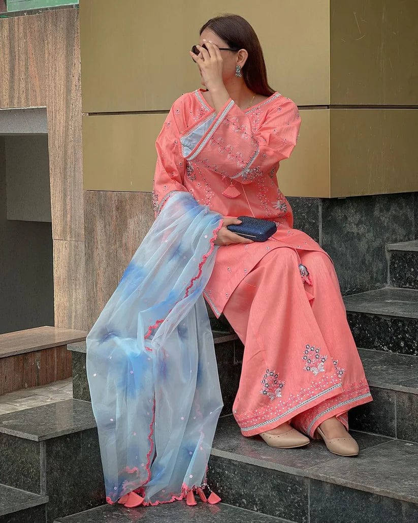 3PC-LAWN EMBROIDERED SUIT-VM219