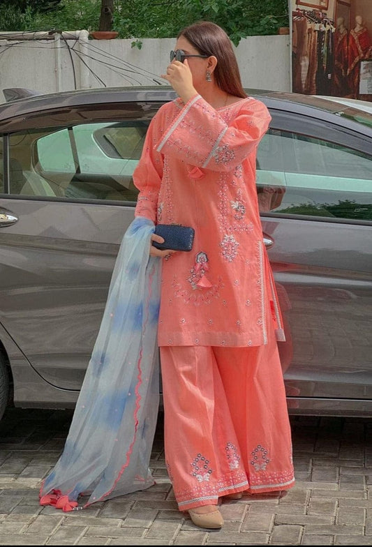 3PC-LAWN EMBROIDERED SUIT-VM219