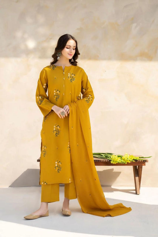3PC-LAWN EMBROIDERED SUIT-VM3196