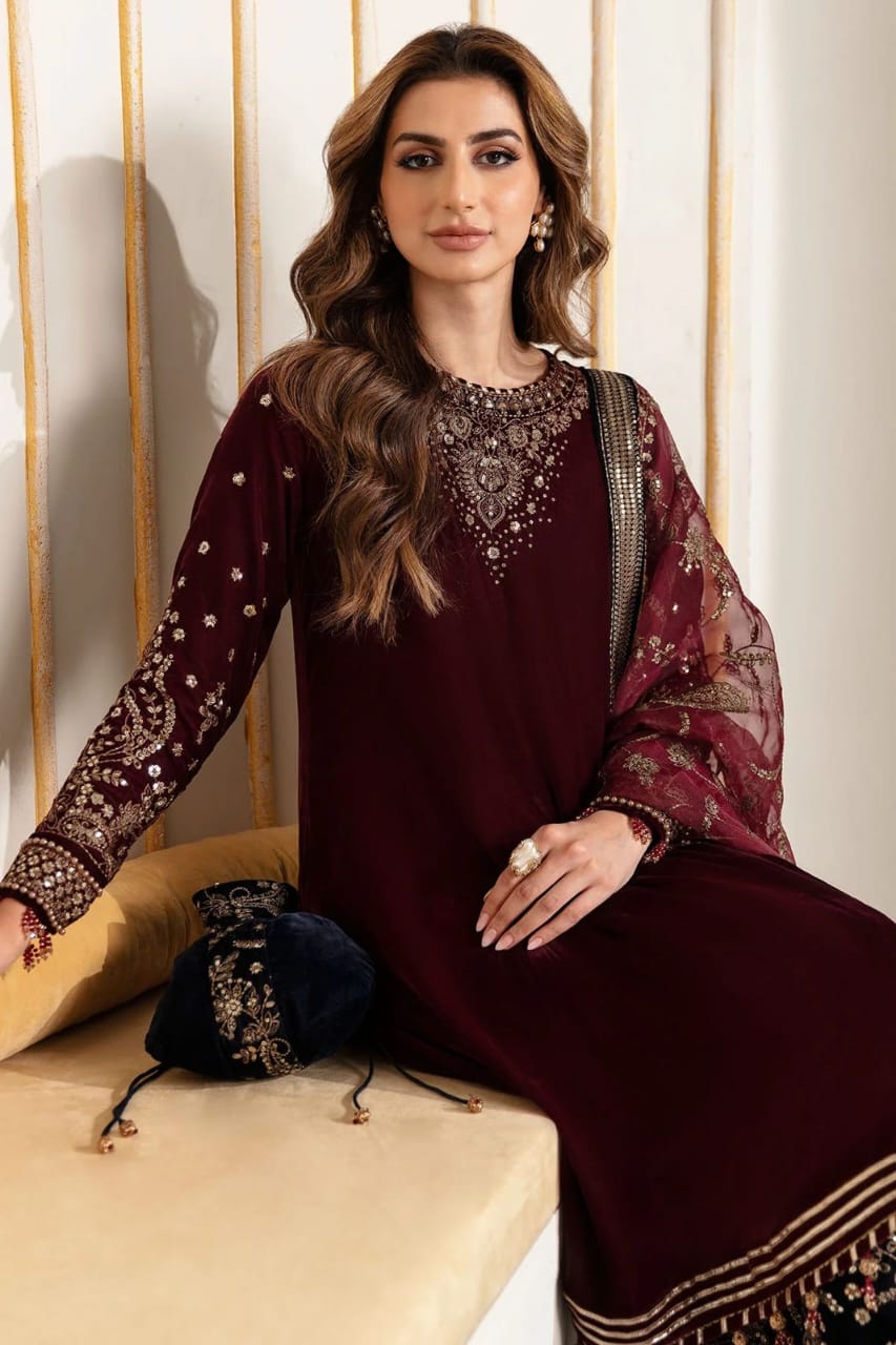 Embroidered Velvet Formal VF-2018-VM373