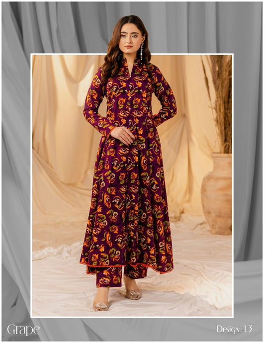 2 PC Lawn unstitched Suit-VM01