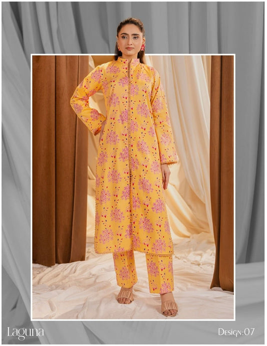 2 PC Lawn unstitched Suit-VM07
