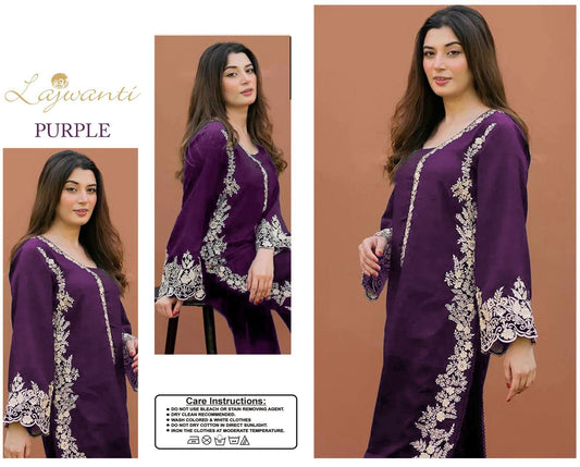 2 Pc Embroidered Lawn Suit (unstitched)-VM12