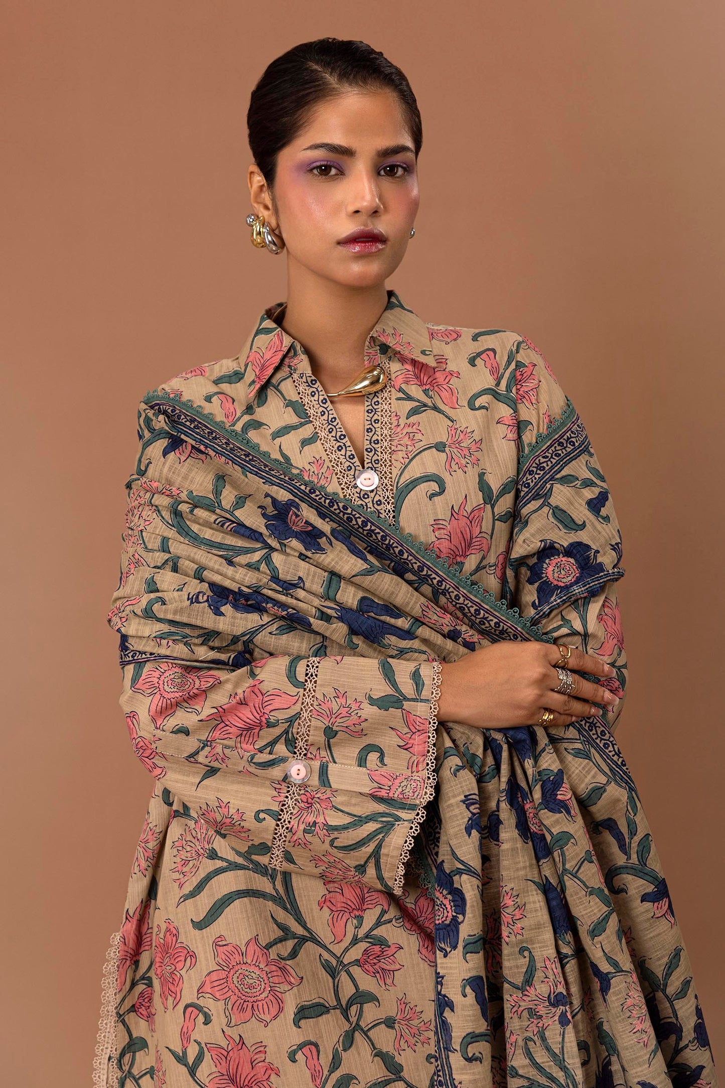 3 Piece Unstitched Printed Lawn Suit | BRQ-2510-A